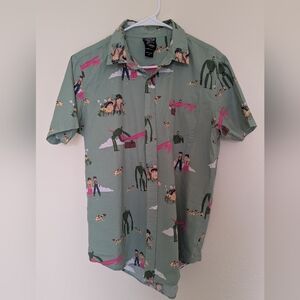 Castle In The Sky Button Up Shirt, Studio Ghibli Shirt, Size Medium